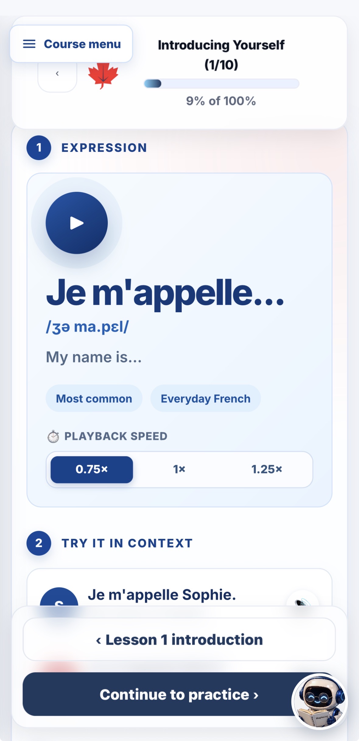 Real Foundation Lesson 1 on mobile phone